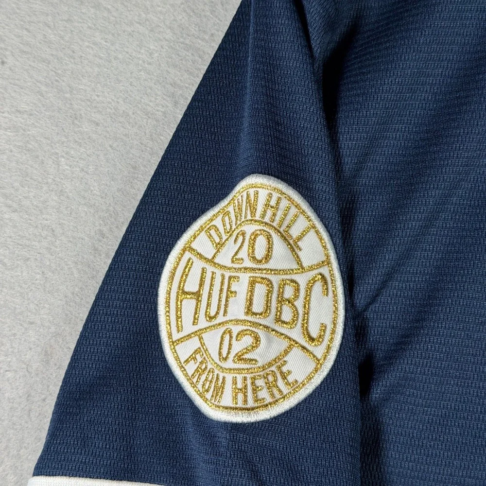HUF x Starter Mens Navy Blue Baseball Jersey Embroidered Patch Size Small - Picture 9 of 13